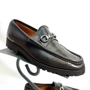 Gucci Authentic Brown Horsebit Patent Leather Loafers Shoes Flats Size 7
